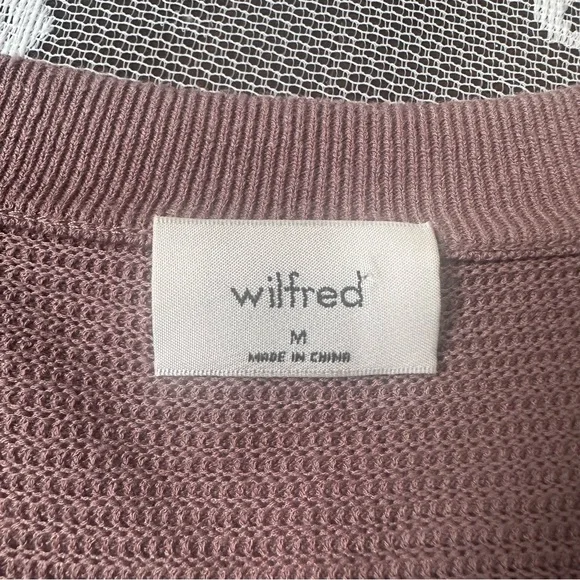 Aritzia Wilfred Light Cropped Cardigan in Dusty Mauve Sz Medium - Picture 4 of 7